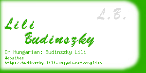 lili budinszky business card